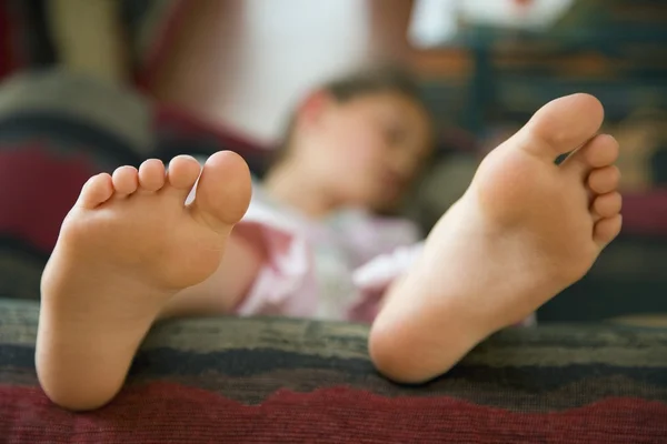 Girl Lying On Sofa — Stock Photo, Image