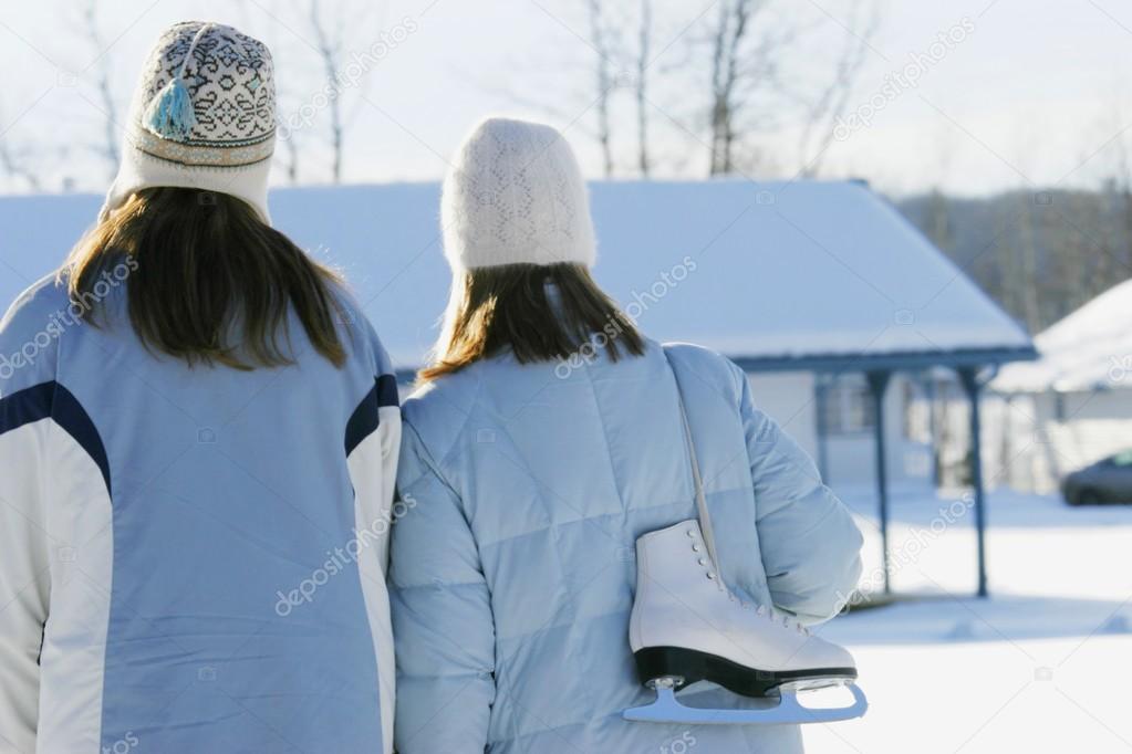 Girls Wearing Winter Clothing