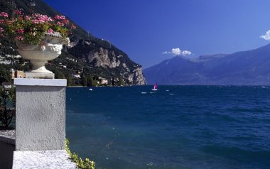 balkon görünümü, lake garda, İtalya