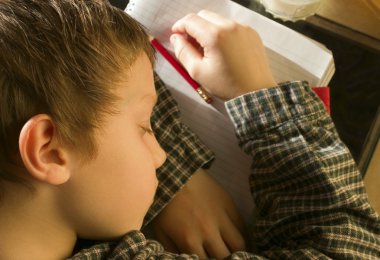 Student Asleep On His Notebook clipart