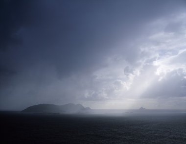 Rainclouds Over Blasket Islands, Co Kerry, Ireland clipart