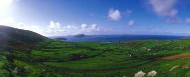 Dunquin, Blasket Islands, Dingle Peninsula, Co Kerry, Ireland. Longshot Of An Irish Landscape clipart