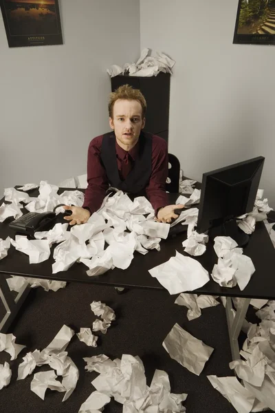 Man In Messy Office — Stock Photo, Image