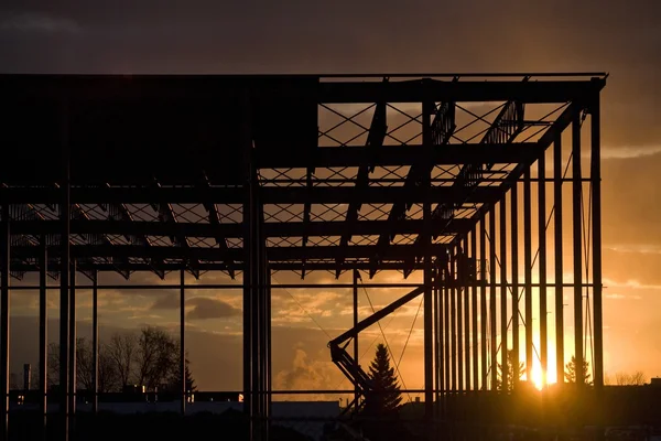 Construction Site Silhouette — Stock Photo, Image