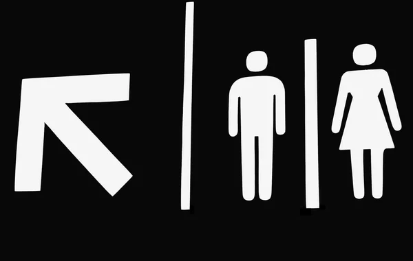 Washroom Sign With Arrow — Stock Photo, Image