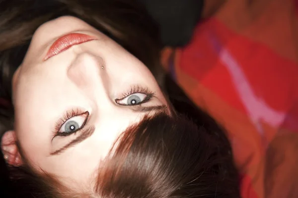 Frau mit blauen Augen — Stockfoto
