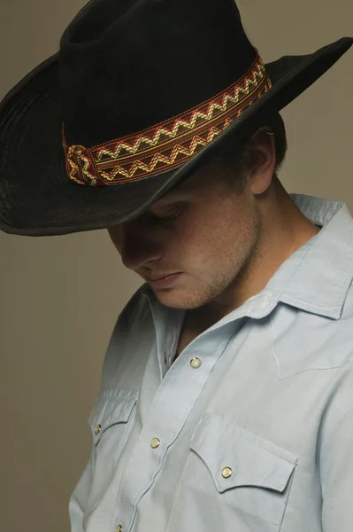 Man Wearing Cowboy Hat — Stock Photo, Image