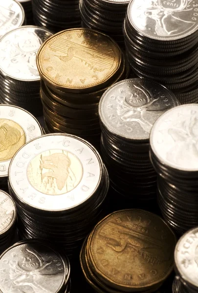 Piles Of Canadian Money — Stock Photo, Image