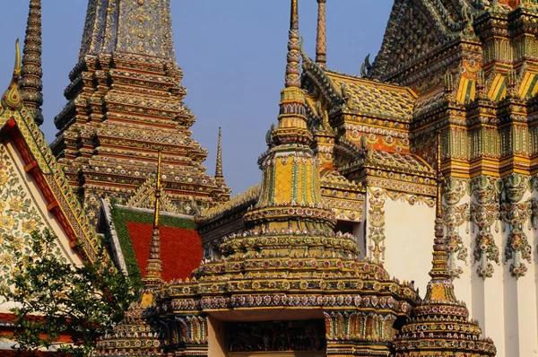 Templo de Wat Po e Grand Palace, Bancoc, Tailândia — Fotografia de Stock