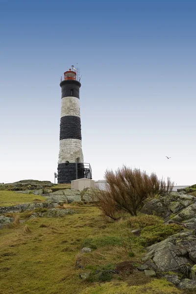 Farol em uma costa rochosa — Fotografia de Stock