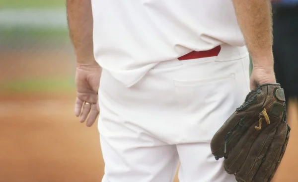 Parte de trás do jogador de beisebol — Fotografia de Stock