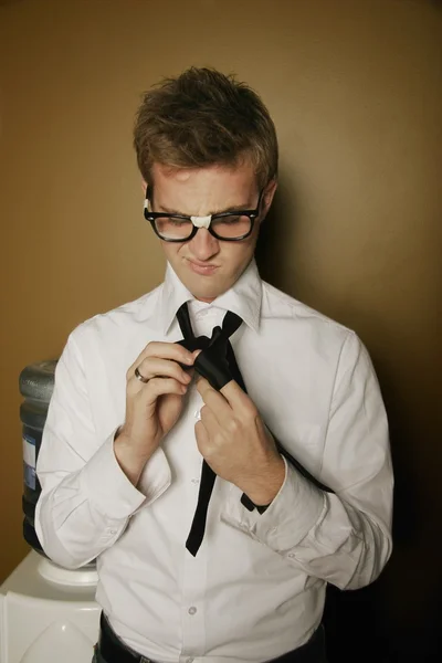 Putting On A Neck Tie — Stock Photo, Image