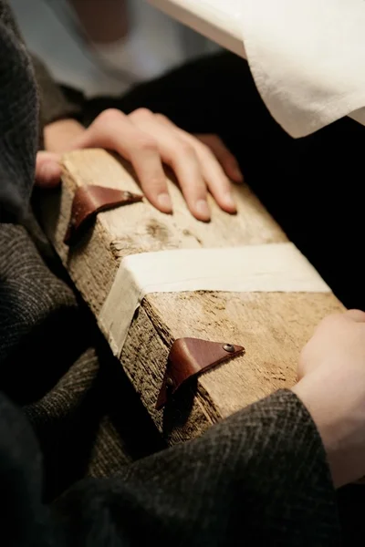 A Person Holding Wooden Box — Stock Photo, Image