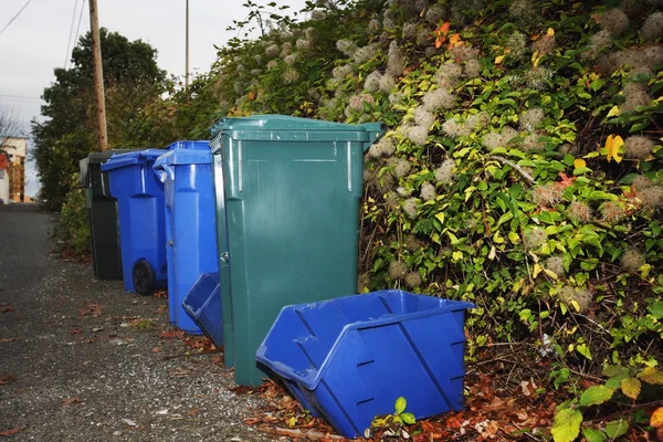 Reciclagem e lixeiras — Fotografia de Stock