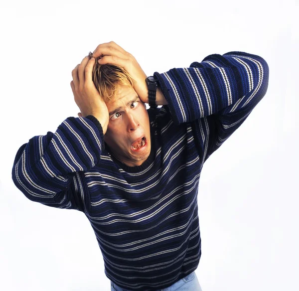 Homem olhando estressado — Fotografia de Stock