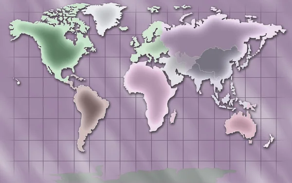 Wereldkaart illustratie — Stockfoto