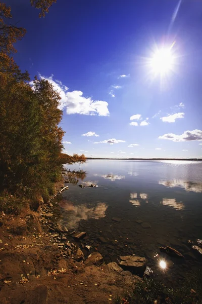 Pobřeží na sylvan lake, ab, Kanada — Stock fotografie