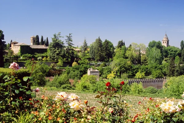 Jardins dans l'Alhambra, Grenade, Andalousie, Espagne — Photo