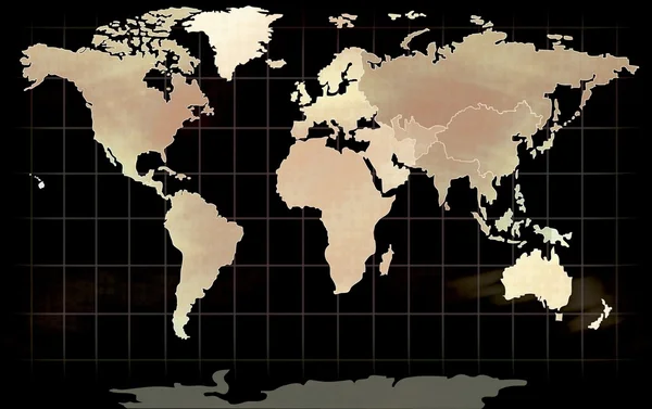 Ilustracja mapy świata — Zdjęcie stockowe