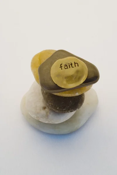 Faith Written On Top Of Stack Of Stones — Stock Photo, Image