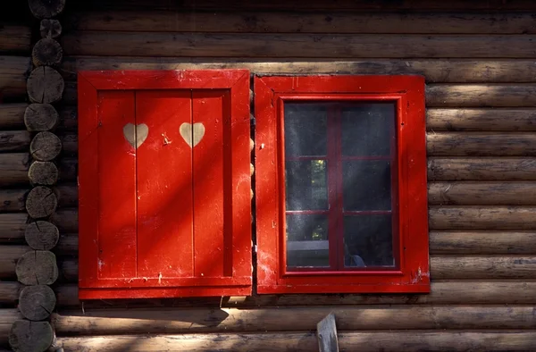 Ventana roja — Foto de Stock