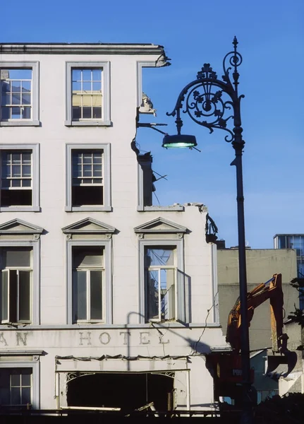 Histórico Dublin, Demolição de Hibernian Hotel, 1991, Irlanda — Fotografia de Stock