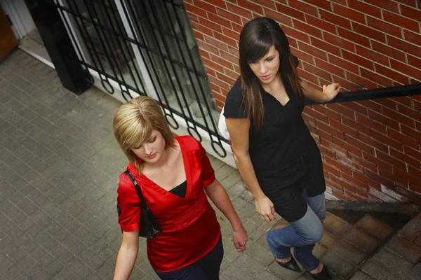 Friends Climbing The Stairs — Stock Photo, Image