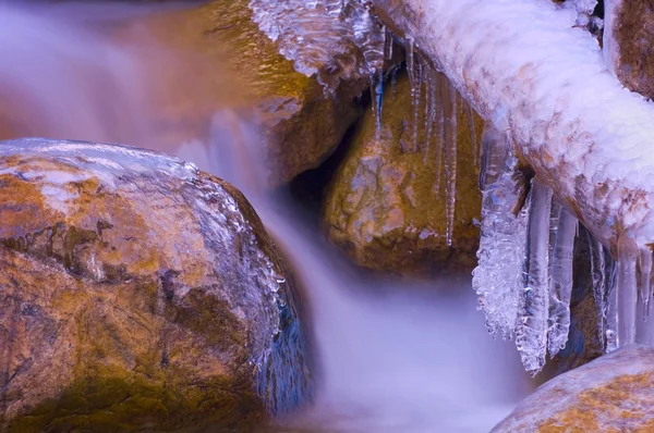 Ice Build-Up On River In Jasper National Park, Alberta — Stock Image Ice Build-Up On River In Jasper National Park, Alberta Royalty Free Stock Images