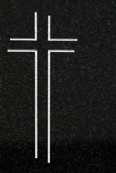 Cross Carved On Granite — Stock Photo, Image