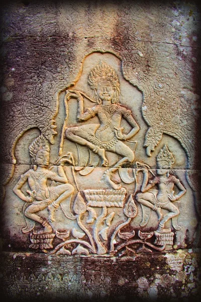 Bas-Reliefs Of Hindu Myths At Bayon Temple Of Angkor Thom, Angkor, Cambodia — Stock Image Bas-Reliefs Of Hindu Myths At Bayon Temple Of Angkor Thom, Angkor, Cambodia Stock Picture