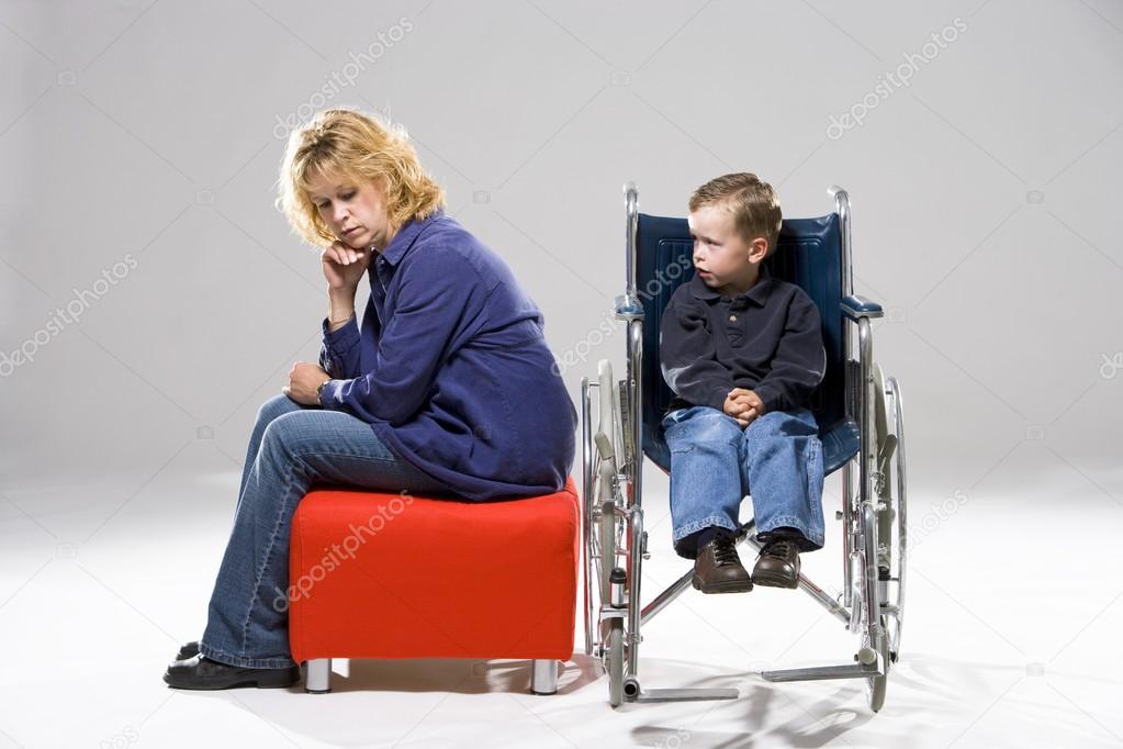 Mother With Son In Wheelchair
