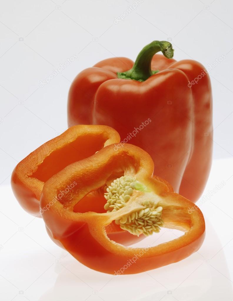 Sliced And Whole Red Peppers