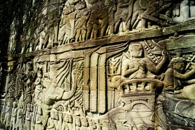 ayrıntı taş oymalar, bayon, angkor thom, cambodia