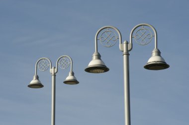 Lamp Post Detail Of Pedestrian Bridge, Esplanade Riel, Winnipeg, Manitoba, Canada clipart