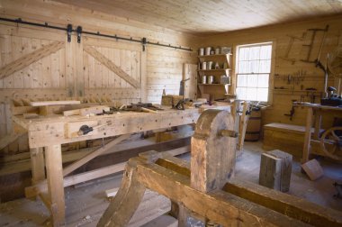 Fort Edmonton, Alberta, Canada, Old Woodworking Workshop clipart
