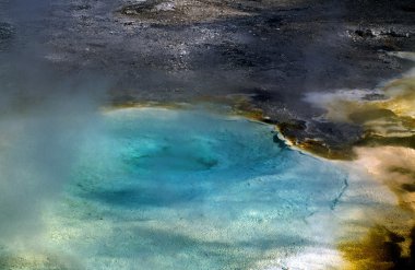 Wyoming, ABD. sıcak havuzda yellowstone Milli Parkı