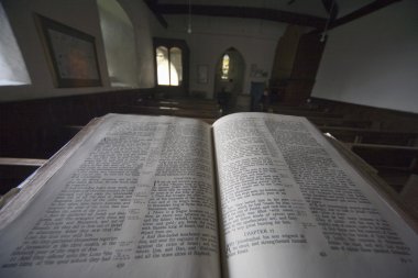 Old Bible In Church, North Yorkshire, England, Europe clipart