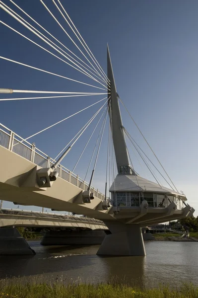 Chodecký most, Esplanade Riel, Winnipeg, Manitoba, Kanada — Stock fotografie