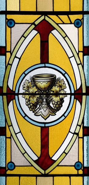 Janela de vidro manchado, Igreja, Waterloo, Quebec, Canadá — Fotografia de Stock