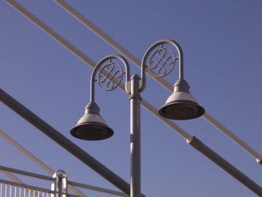 Lamp Post On Pedestrian Bridge, Esplanade Riel, Winnipeg, Manitoba, Canada clipart