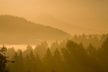 Mount hood, oregon, ABD. sunrise, kontrast peyzaj