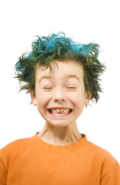 Boy With Blue Hair clipart