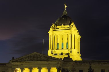 Dome Of Manitoba Legislative Building At Night, Winnipeg, Manitoba, Canada clipart