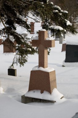 Cemetery Covered In Snow clipart