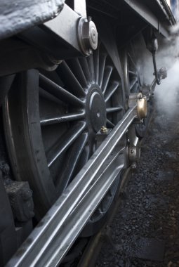 buhar motoru tren tekerlek yakın çekim