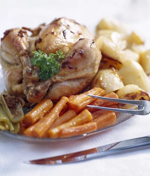 Una cena completa di pollo — Foto Stock