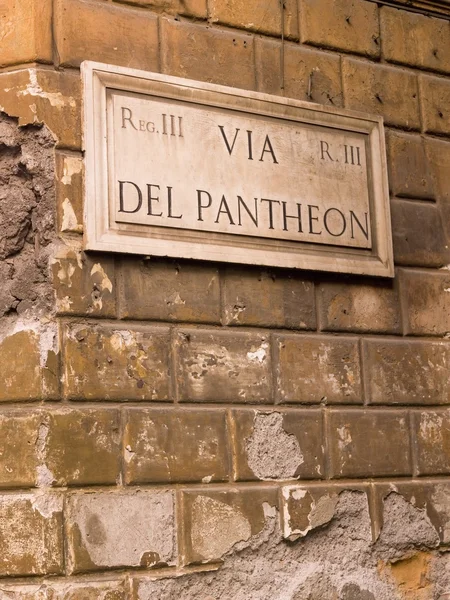 Pantheon sign, Italy — Stock Photo, Image