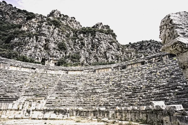 Amfiteatr, myra, Licji, Prowansja antalya, Turcja — Zdjęcie stockowe