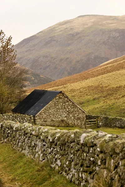 Stone House With Stone Fence — Stock Photo, Image