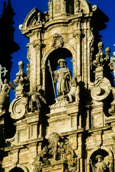 Detail santiago de compostela katedrála, Galicie, Španělsko — Stock fotografie